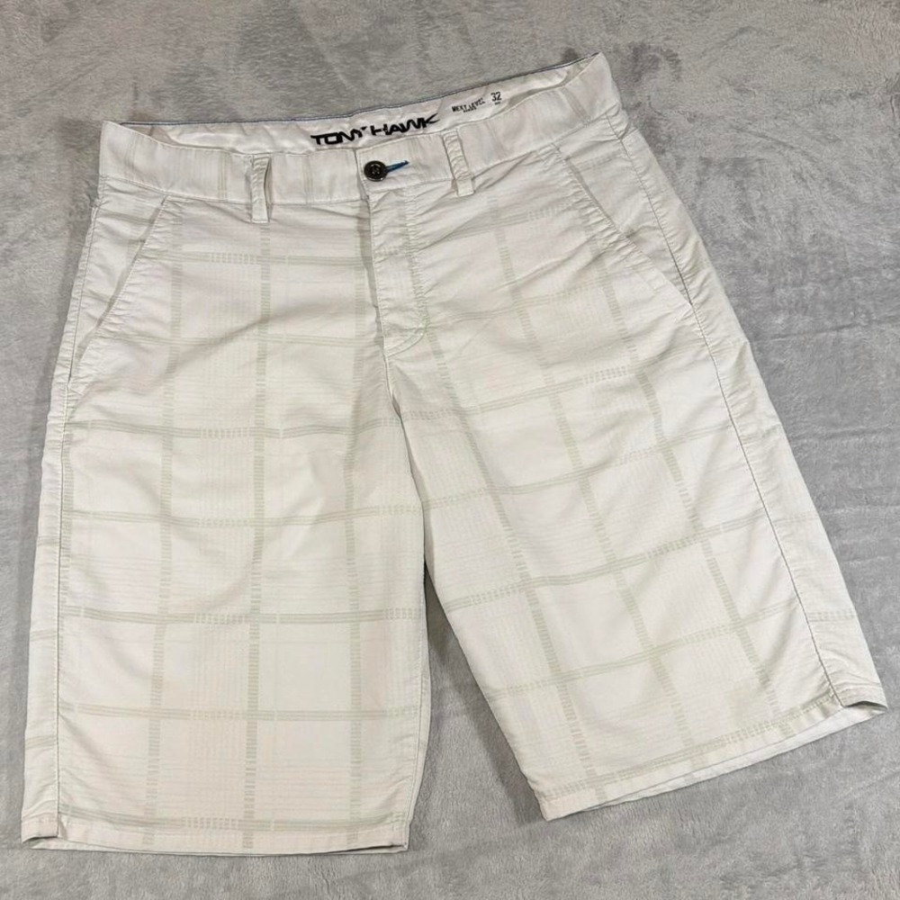 Y2K Vintage Tony Hawk Performance Plaid Golf Shorts | Size 32